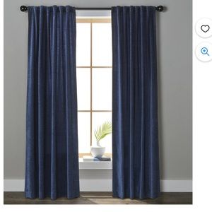 3 Blue cove - navy curtain panels 84 inch long